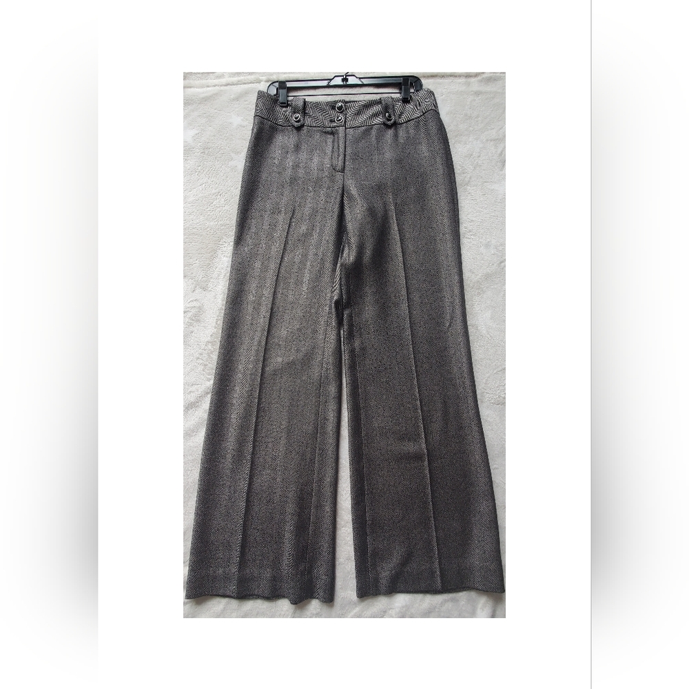White black house market legacy metallic wide leg trousers size 8 Rg